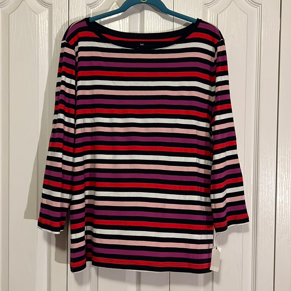 Talbots boat neck stripped top